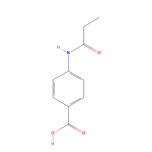 4-(Propionylamino)benzoic acid (CAS: 19313-85-0) - Chemical Structure and Molecular Formula 