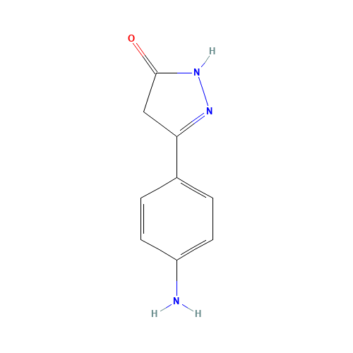 5-(4-Aminophenyl)-2,4-dihydro-3H-pyrazol-3-one (CAS: 103755-57-3) - Chemical Structure and Molecular Formula 