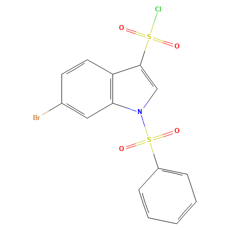6-Bromo-1-phenylsulfonyl-3-chlorosulfonylindol (CAS: 881406-31-1) - Related Chemical Product