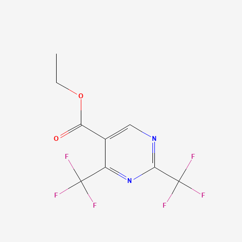2,4-Bis-(trifluoromethyl)pyrimidine-5-carboxylic acid ethyl ester (CAS: 188781-15-9) - Chemical Structure and Molecular Formula 