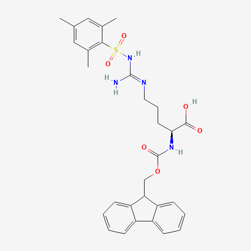 N-Alpha-Fmoc-N-g-(mesitylene-2-sulfonyl)-L-arginine (CAS: 88743-97-9) - Chemical Structure and Molecular Formula 