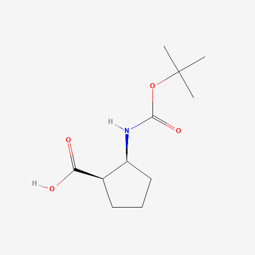 (1R,2S)-Boc-2-amino-1-cyclopentanecarboxylic acid (CAS: 136315-70-3) - Chemical Structure and Molecular Formula 