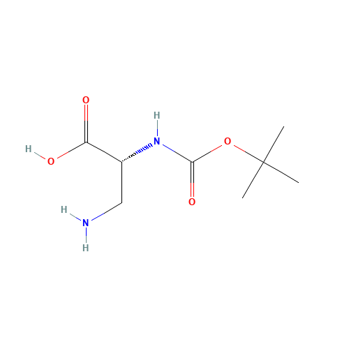 Boc-D-Dap-OH (CAS: 76387-70-7) - Chemical Structure and Molecular Formula 