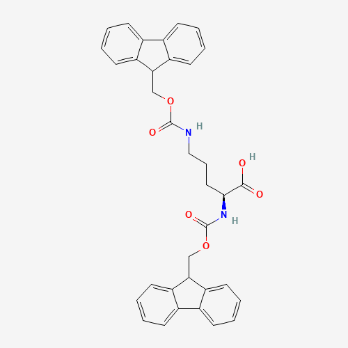 Di-Fmoc-L-ornithine (CAS: 201046-59-5) - Chemical Structure and Molecular Formula 