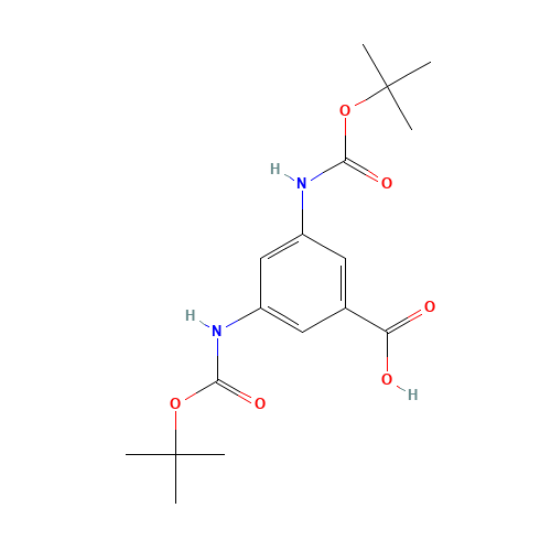 Di-Boc-3,5-diaminobenzoic acid (CAS: 133887-83-9) - Chemical Structure and Molecular Formula 