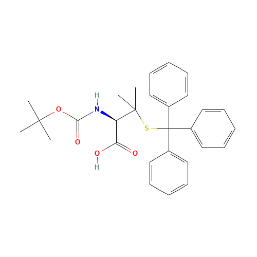 Boc-S-trityl-L-penicillamine (CAS: 135592-13-1) - Chemical Structure and Molecular Formula 