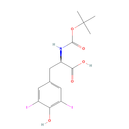 Boc-3,5-diiodo-D-tyrosine (CAS: 214630-08-7) - Chemical Structure and Molecular Formula 