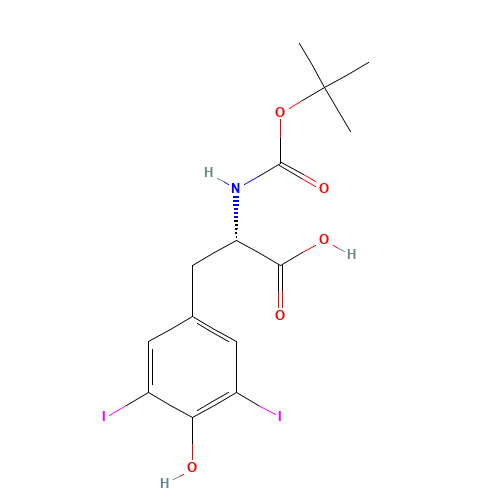 Boc-3,5-diiodo-L-tyrosine (CAS: 62129-53-7) - Chemical Structure and Molecular Formula 
