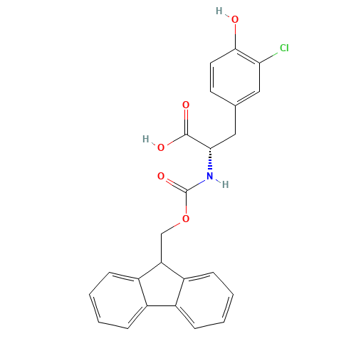 Fmoc-3-chloro-L-tyrosine (CAS: 478183-58-3) - Chemical Structure and Molecular Formula 