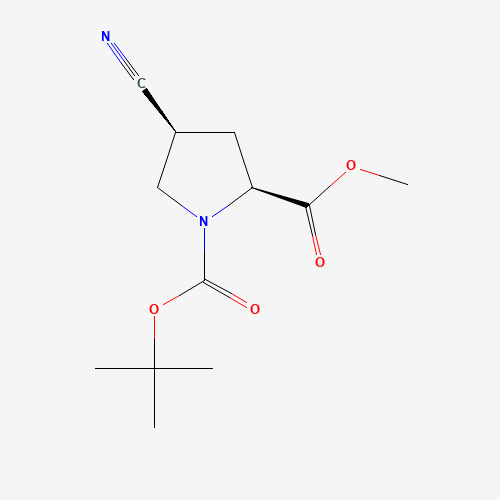 Boc-cis-4-cyano-L-proline methyl ester (CAS: 487048-28-2) - Chemical Structure and Molecular Formula 