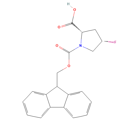 Fmoc-cis-4-Fluoro-L-proline (CAS: 203866-19-7) - Chemical Structure and Molecular Formula 