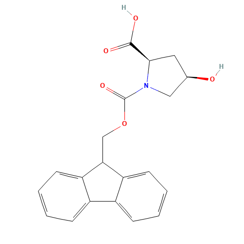 Fmoc-cis-4-Hydroxy-D-proline (CAS: 214852-45-6) - Chemical Structure and Molecular Formula 