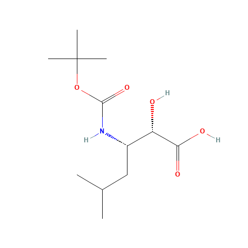 Boc-(2S,3S)-3-amino-2-hydroxy-5-methylhexanoic acid (CAS: 73397-27-0) - Chemical Structure and Molecular Formula 