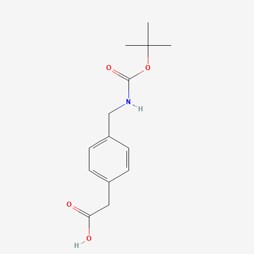 Boc-(4-aminomethylphenyl)acetic acid (CAS: 71420-92-3) - Chemical Structure and Molecular Formula 