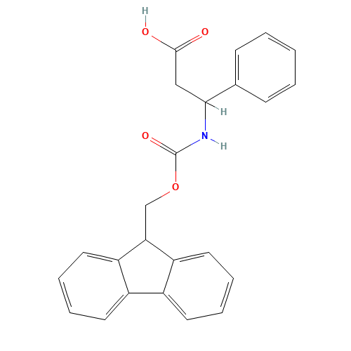 Fmoc-3-amino-3-phenylpropionic acid (CAS: 180181-93-5) - Chemical Structure and Molecular Formula 