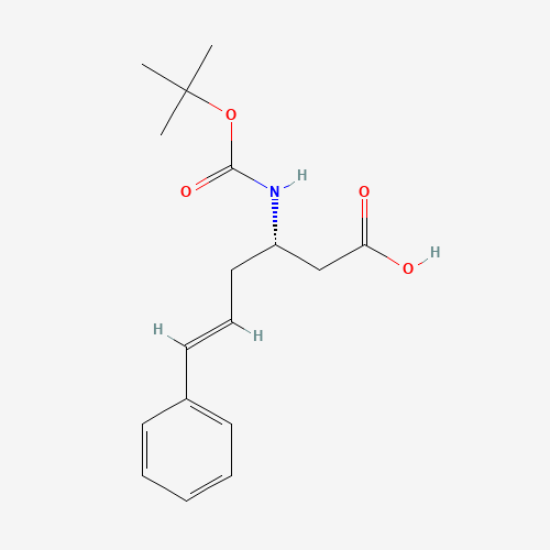 Boc-(S)-3-amino-6-phenyl-5-hexenoic acid (CAS: 270596-44-6) - Chemical Structure and Molecular Formula 