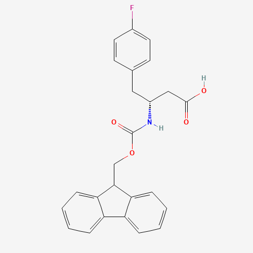 Fmoc-(R)-3-amino-4-(4-fluorophenyl)-butyric acid (CAS: 331763-70-3) - Chemical Structure and Molecular Formula 