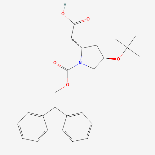 Fmoc-O-t-butyl-L-beta-homohydroxy-proline (CAS: 957509-29-4) - Chemical Structure and Molecular Formula 