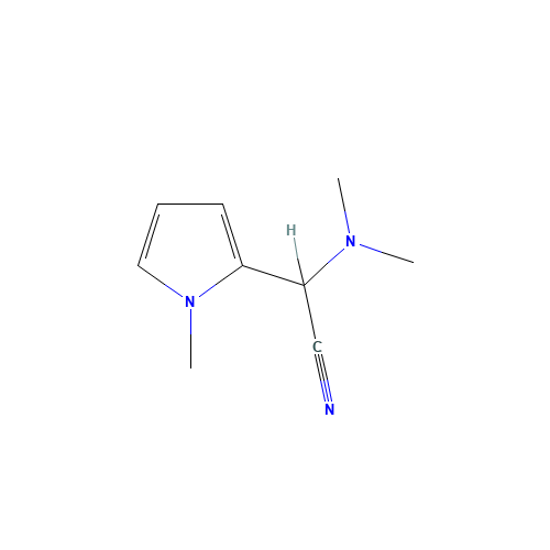 2-(Dimethylamino)-2-(1-methyl-1H-pyrrol-2-yl)-acetonitrile (CAS: 117068-07-2) - Chemical Structure and Molecular Formula 