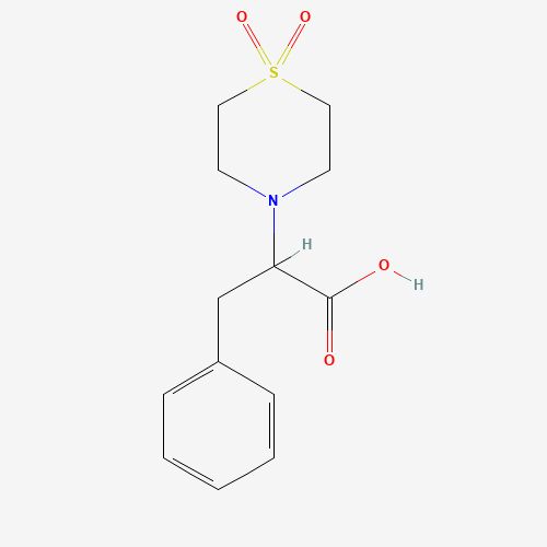 2-(1,1-Dioxo-1lambda~6~,4-thiazinan-4-yl)-3-phenylpropanoic acid (CAS: 100610-68-2) - Chemical Structure and Molecular Formula 