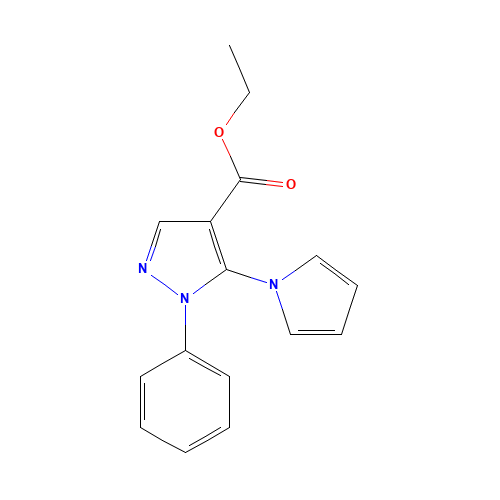 Ethyl 1-phenyl-5-(1H-pyrrol-1-yl)-1H-pyrazole-4-carboxylate (CAS: 94692-05-4) - Chemical Structure and Molecular Formula 