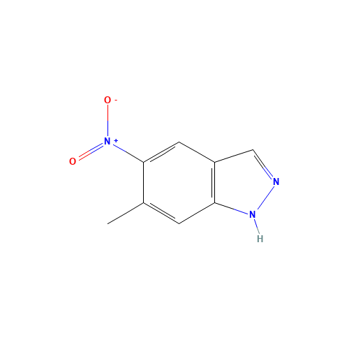 6-Methyl-5-nitro-1H-indazole (CAS: 81115-43-7) - Chemical Structure and Molecular Formula 