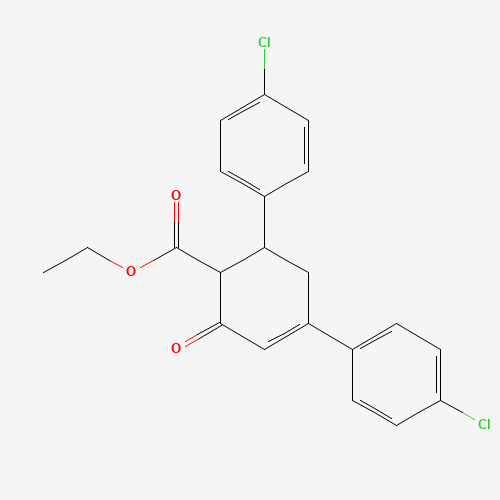 Ethyl 4,6-bis(4-chlorophenyl)-2-oxo-3-cyclohexene-1-carboxylate (CAS: 26379-96-4) - Chemical Structure and Molecular Formula 