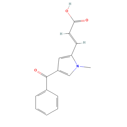 3-(4-Benzoyl-1-methyl-1H-pyrrol-2-yl)acrylic acid (CAS: 128843-46-9) - Chemical Structure and Molecular Formula 
