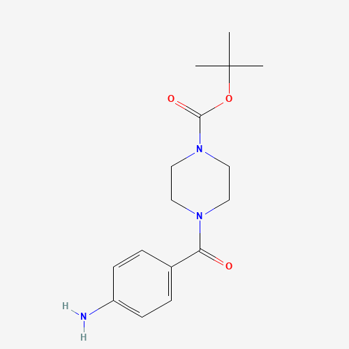 tert-Butyl 4-(4-aminobenzoyl)tetrahydro-1(2H)-pyrazinecarboxylate (CAS: 350684-49-0) - Chemical Structure and Molecular Formula 