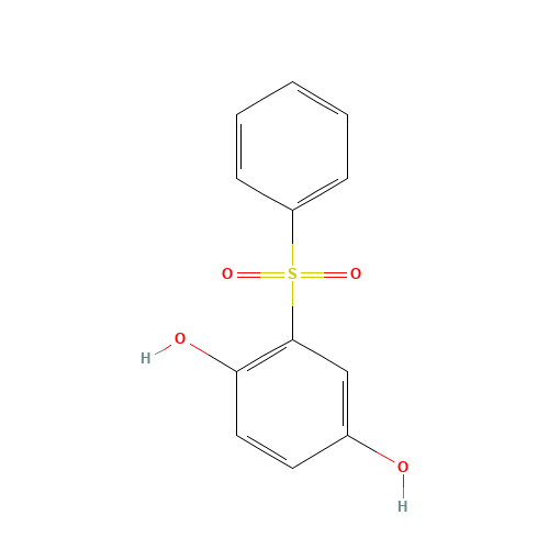 2-(Phenylsulfonyl)-1,4-benzenediol (CAS: 23156-75-4) - Chemical Structure and Molecular Formula 