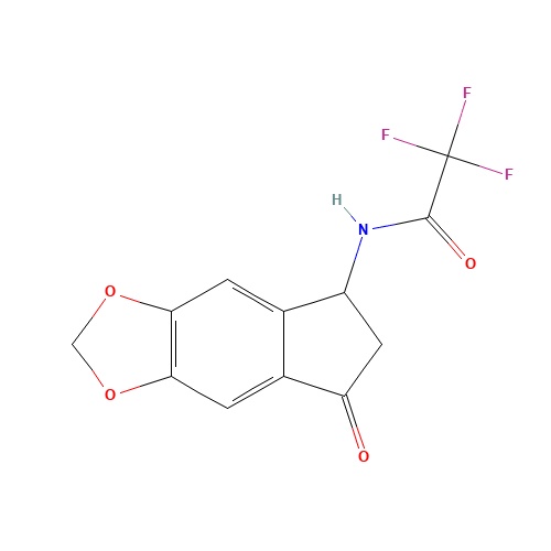 2,2,2-Trifluoro-N-(7-oxo-6,7-dihydro-5H-indeno-[5,6-d][1,3]dioxol-5-yl)acetamide (CAS: 138621-69-9) - Chemical Structure and Molecular Formula 