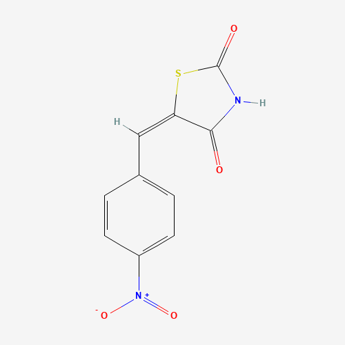 5-[(4-Nitrophenyl)methylene]-1,3-thiazolane-2,4-dione (CAS: 34301-40-1) - Chemical Structure and Molecular Formula 