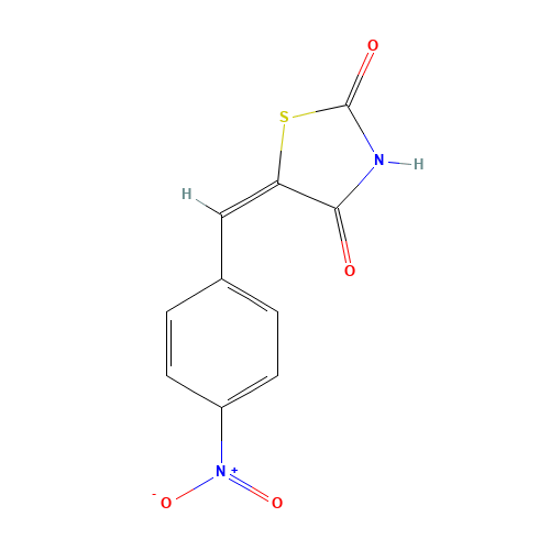 5-[(4-Nitrophenyl)methylene]-1,3-thiazolane-2,4-dione (CAS: 34301-40-1) - Chemical Structure and Molecular Formula 