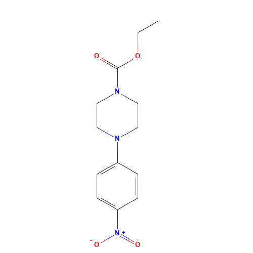 Ethyl 4-(4-nitrophenyl)tetrahydro-1(2H)-pyrazinecarboxylate (CAS: 16154-60-2) - Chemical Structure and Molecular Formula 