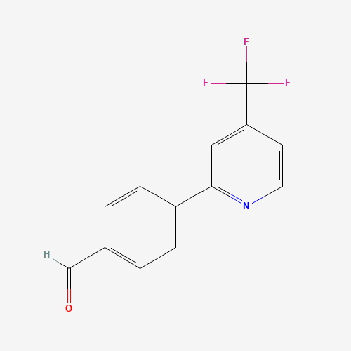 4-[4-(Trifluoromethyl)-2-pyridinyl]-benzenecarbaldehyde (CAS: 952182-74-0) - Chemical Structure and Molecular Formula 