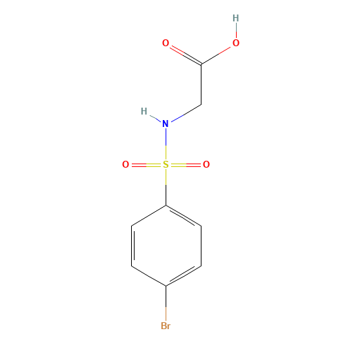 2-{[(4-Bromophenyl)sulfonyl]amino}acetic acid (CAS: 13029-73-7) - Chemical Structure and Molecular Formula 