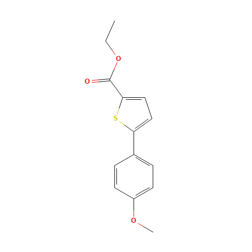 Ethyl 5-(4-methoxyphenyl)-2-thiophenecarboxylate (CAS: 13858-71-4) - Chemical Structure and Molecular Formula 