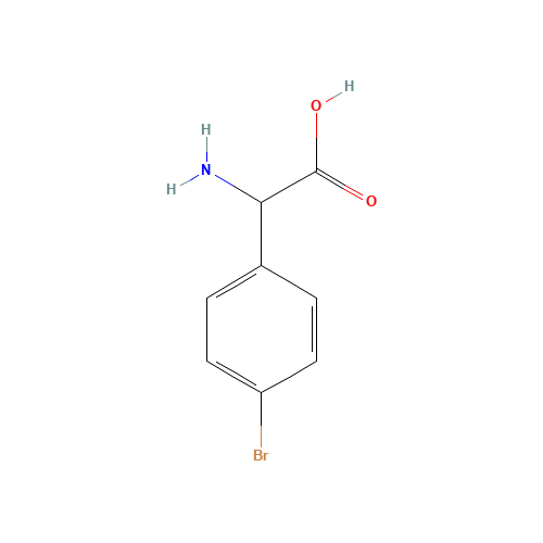 2-Amino-2-(4-bromophenyl)acetic acid (CAS: 71079-03-3) - Chemical Structure and Molecular Formula 