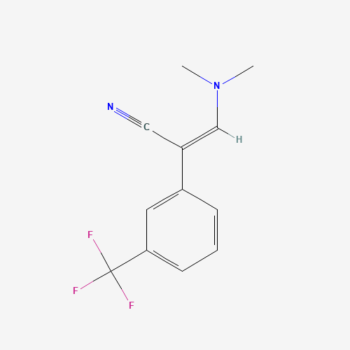 3-(Dimethylamino)-2-[3-(trifluoromethyl)phenyl]-acrylonitrile (CAS: 62738-99-2) - Chemical Structure and Molecular Formula 
