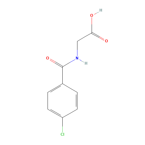 2-[(4-Chlorobenzoyl)amino]acetic acid (CAS: 13450-77-6) - Chemical Structure and Molecular Formula 