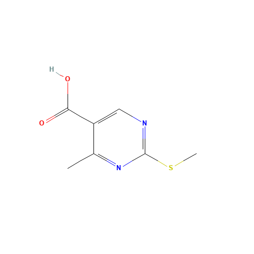 4-Methyl-2-(methylsulfanyl)-5-pyrimidinecarboxylic acid (CAS: 98276-75-6) - Chemical Structure and Molecular Formula 
