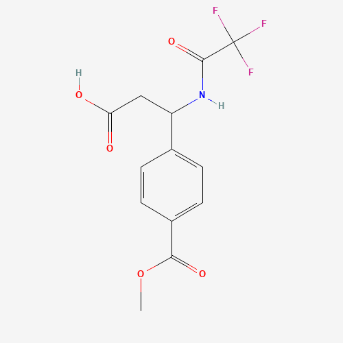 3-[4-(Methoxycarbonyl)phenyl]-3-[(2,2,2-trifluoroacetyl)amino]propanoic acid (CAS: 886360-56-1) - Chemical Structure and Molecular Formula 