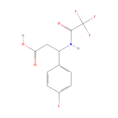 3-(4-Fluorophenyl)-3-[(2,2,2-trifluoroacetyl)-amino]propanoic acid (CAS: 117291-16-4) - Chemical Structure and Molecular Formula 