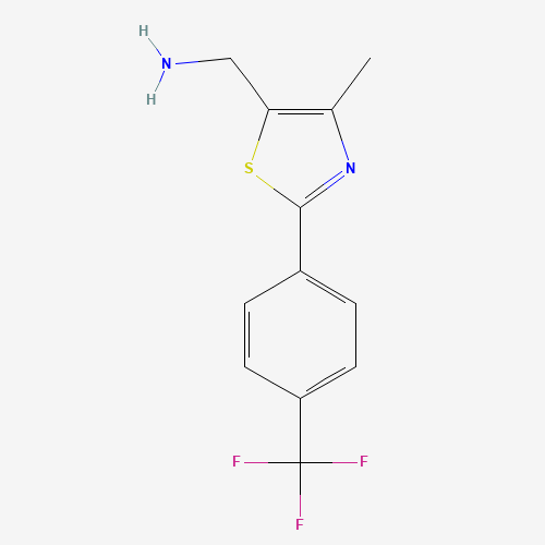 {4-Methyl-2-[4-(trifluoromethyl)phenyl]-1,3-thiazol-5-yl}methanamine (CAS: 690632-25-8) - Chemical Structure and Molecular Formula 