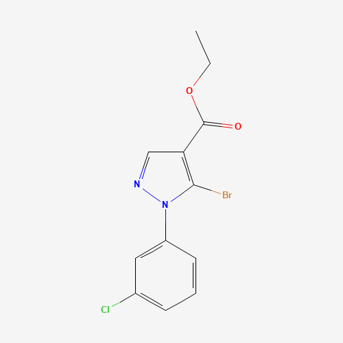 Ethyl 5-bromo-1-(3-chlorophenyl)-1H-pyrazole-4-carboxylate (CAS: 110821-39-1) - Chemical Structure and Molecular Formula 