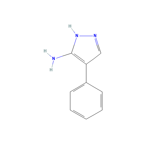4-Phenyl-1H-pyrazol-5-amine (CAS: 57999-06-1) - Chemical Structure and Molecular Formula 