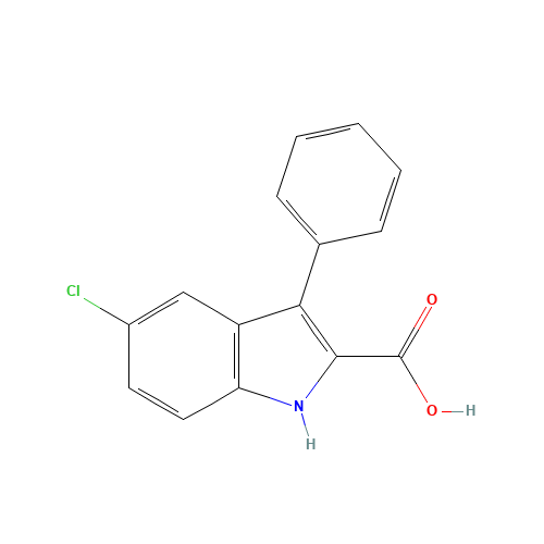 5-Chloro-3-phenyl-1H-indole-2-carboxylic acid (CAS: 21139-31-1) - Chemical Structure and Molecular Formula 