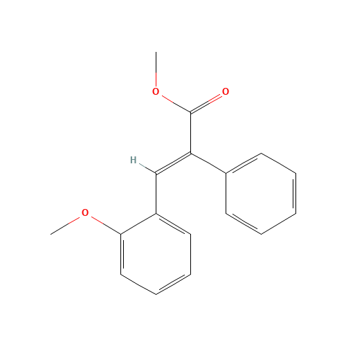 Methyl 3-(2-methoxyphenyl)-2-phenylacrylate (CAS: 42307-45-9) - Chemical Structure and Molecular Formula 