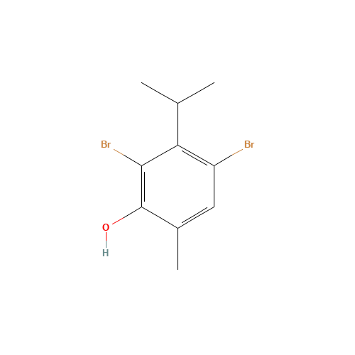 2,4-Dibromo-3-isopropyl-6-methylbenzenol (CAS: 70454-10-3) - Chemical Structure and Molecular Formula 