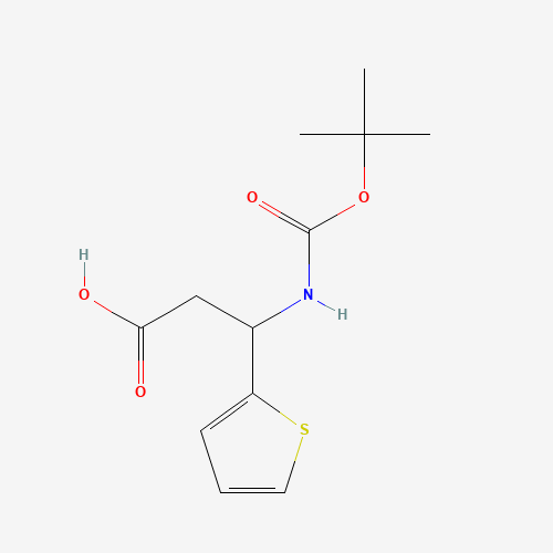 3-[(tert-Butoxycarbonyl)amino]-3-(2-thienyl)propanoic acid (CAS: 53030-49-2) - Chemical Structure and Molecular Formula 